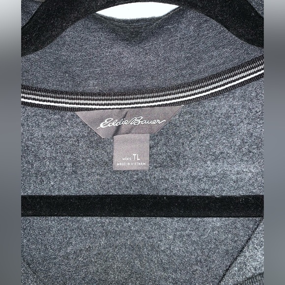 Eddie Bauer 1/4 zip pullover thin black TL - Picture 2 of 4